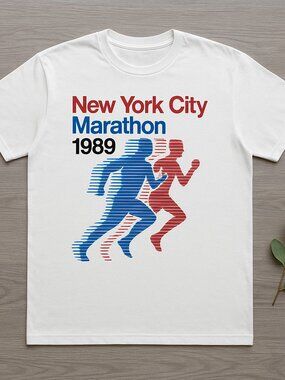 New York City Marathon 1989 Vintage Retro Running Graphic Tee